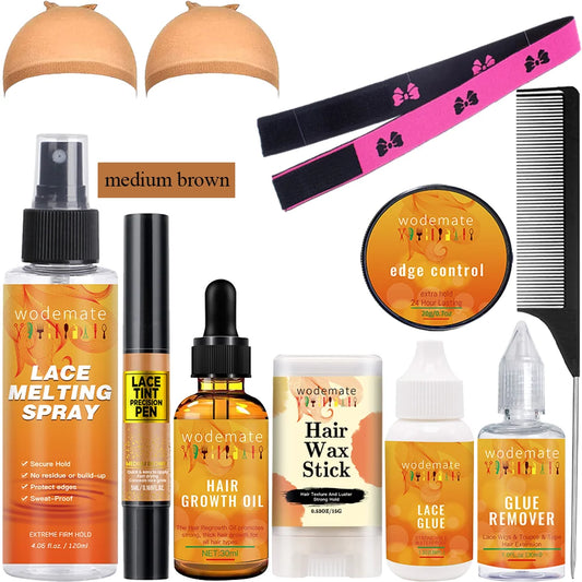 Yoyo Crown 10-Piece Wig Installation Kit — Complete Lace & Styling Set