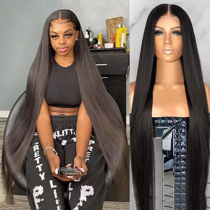 250 Density 13X4 13X6 Transparent Bone Straight 30 40 Inches Lace Front Human Hair Wigs Brazilian Frontal Wigs for Women