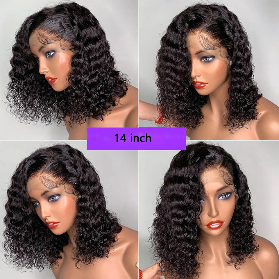 Yoyo Crown 13×4 Curly Human Hair Lace Front Bob Wig