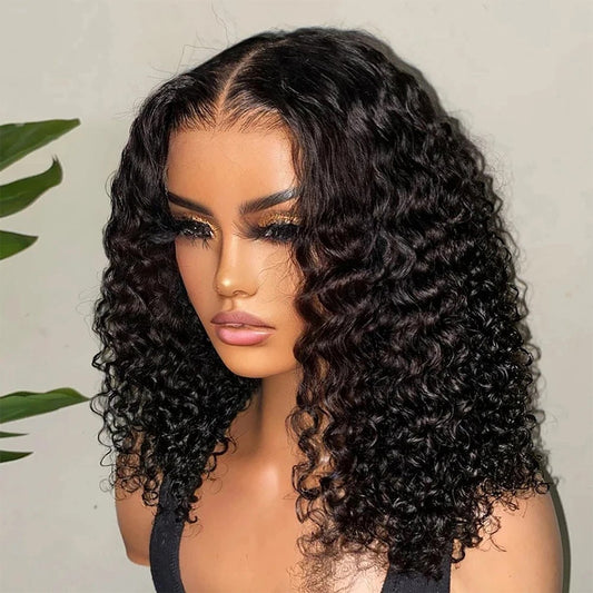 Yoyo Crown 13×4 Curly Human Hair Lace Front Bob Wig