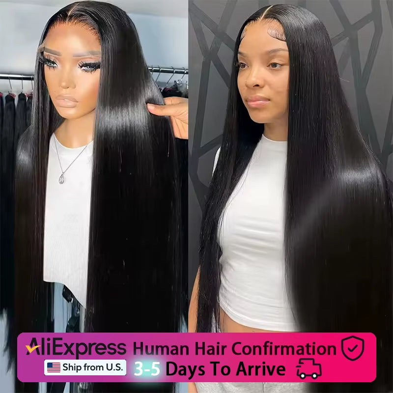 250 Density 13X4 13X6 Transparent Bone Straight 30 40 Inches Lace Front Human Hair Wigs Brazilian Frontal Wigs for Women