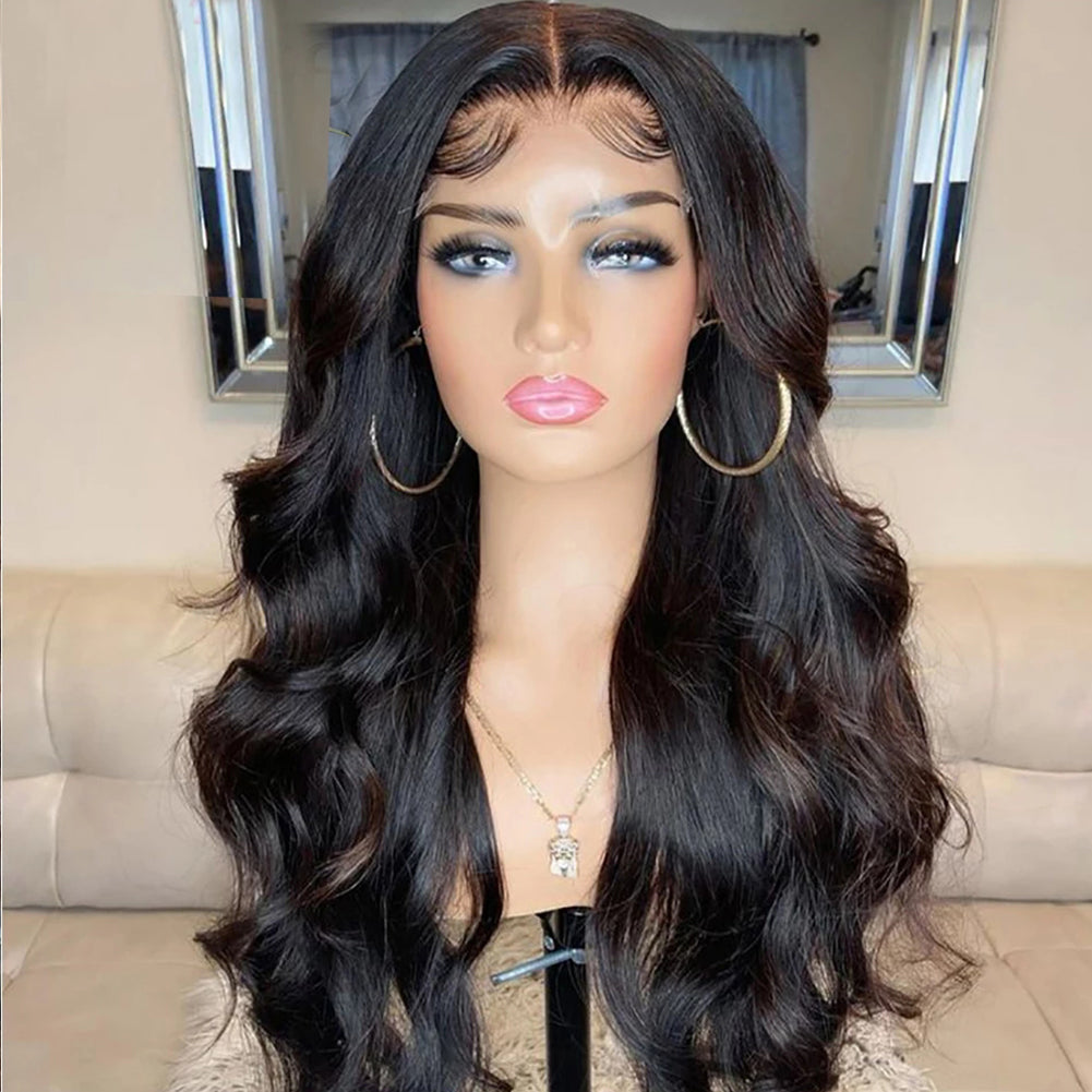 Deep Wave Long Wig with Bangs – Brown & Black, Heat Resistant