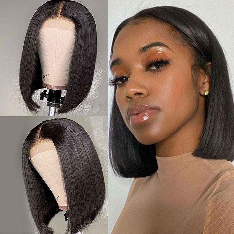 Middle Part Bob Lace Front Wig for Black Women