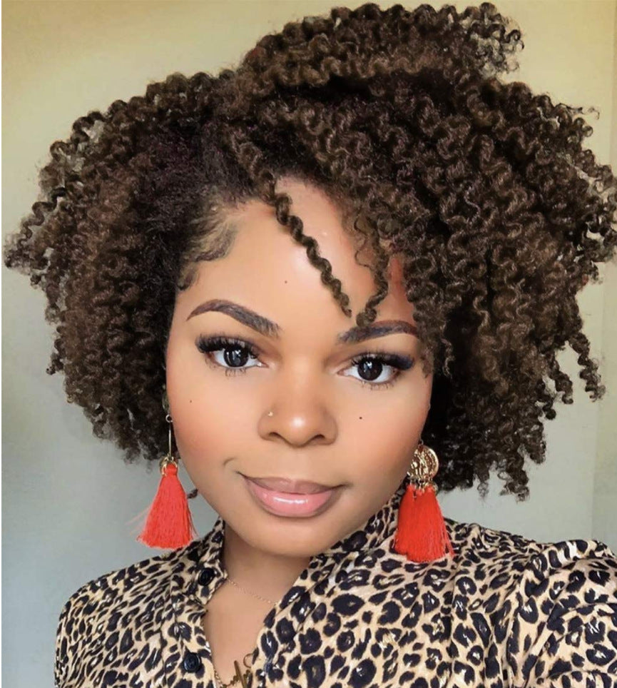 African Small Curly Short Wig – Full Top Coverage