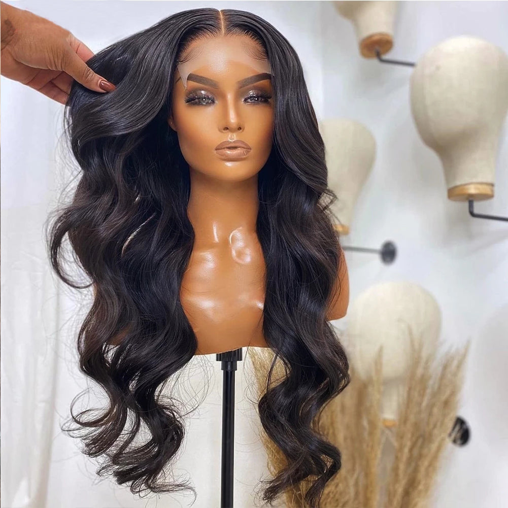 Deep Wave Long Wig with Bangs – Brown & Black, Heat Resistant