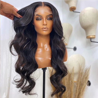 Deep Wave Long Wig with Bangs – Brown & Black, Heat Resistant