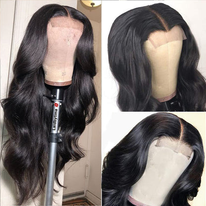 Deep Wave Long Wig with Bangs – Brown & Black, Heat Resistant