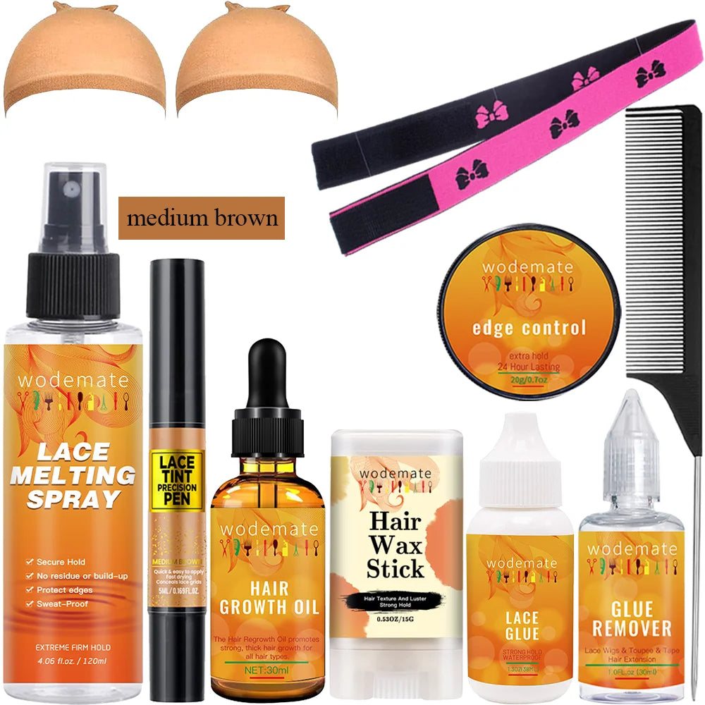 Yoyo Crown 10-Piece Wig Installation Kit — Complete Lace & Styling Set