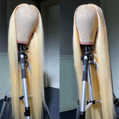 Blonde 613 13X6 Lace Frontal Wigs HD 613 Lace Front Human Hair Wigs for Women 40 Inch Long Straight Human Hair Wigs Can Be Dyed
