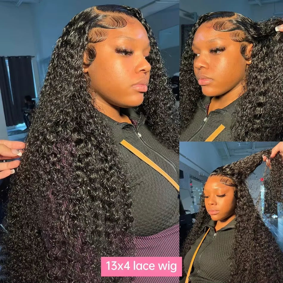 13X6 Hd Lace Frontal Wigs Loose Deep Wave Wigs Brazilian Women Curly Human Hair 30 40 Inch Deep Water Wave 13X4 Lace Front Wig