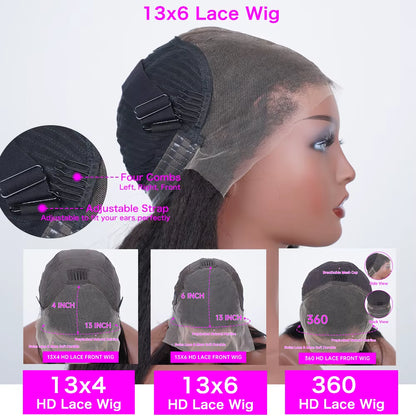 13X6 Hd Lace Frontal Wigs Loose Deep Wave Wigs Brazilian Women Curly Human Hair 30 40 Inch Deep Water Wave 13X4 Lace Front Wig