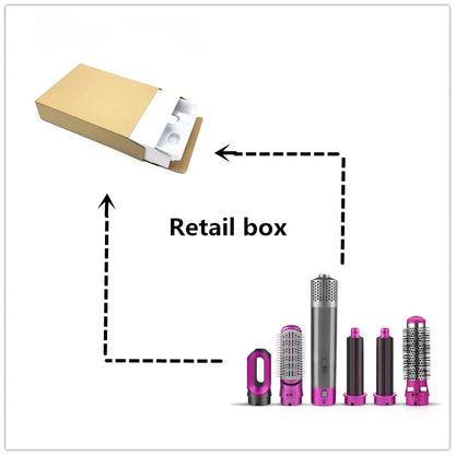 Yoyo Crown 5-in-1 hot-air styling brush set with interchangeable attachments and retail packaging box