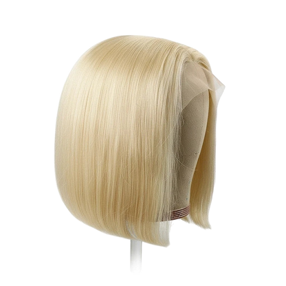 Yoyo Crown 613 blonde straight bob wig with 13x2.5 front lace and natural hairline on a mannequin head